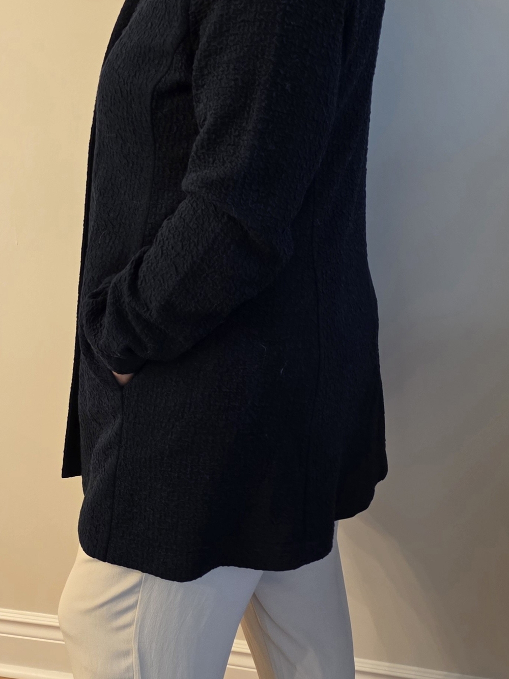 Eileen Fisher Blue Textured Button-Front Cardigan Jacket - Picture 2 of 6